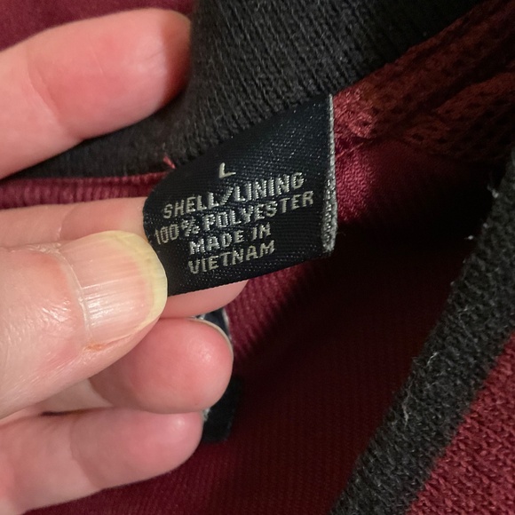 PGA Tour Mens Sz L Golf Pullover Maroon Long Sleeve V-Neck Zip Off Sleeve - Picture 13 of 13